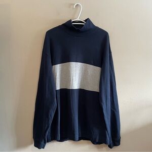 Nautica Navy & Gray Turtleneck Long Sleeve Shirt – Size XXL EUC